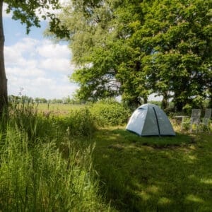 Kamperen op "de groene Vlinder" bij natuurgebied Kampina. Boxtel