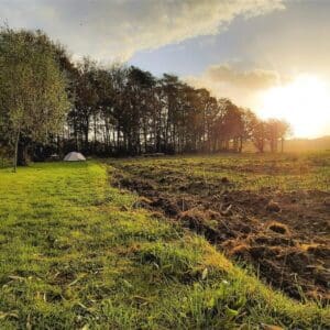 Plek voor een paar trekkerstentjes nabij natuurgebied. Barchem